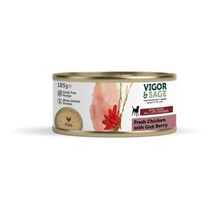 Vigor&Sage 12x  Hondenvoer Vers-in-Blik Kip - Goji Berry 185 gr