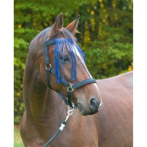 Junai.nl Vliegenfrontriem Paard Nylon Marine Pony