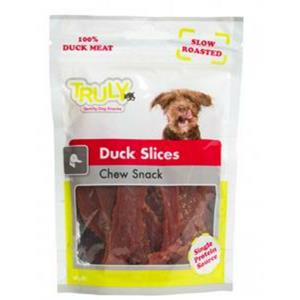 Truly 15x  Hondensnack Dog Slices Chew Duck 90 gr