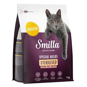 Smilla 1kg  Graanvrij Recept Sterilised met Kip Katten Droogvoer