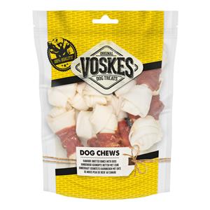 Voskes 12x  Geknoopte Botten Runderhuid met Eend 10 stuks