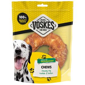 Voskes 3x  Kauwring Runderhuid met Kip 12,5 cm
