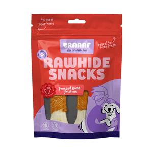 Braaaf 3x  Geperst Bot Hondensnack Kip 12,5 cm 130 gr