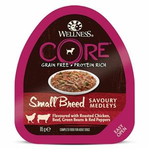 Wellness Core 12x  Hondenvoer Small Savoury Medleys Kip - Rund 85 gr