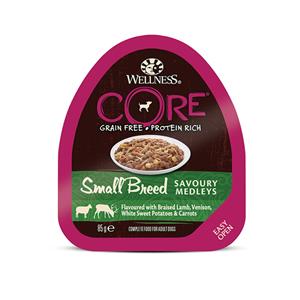 Wellness Core 12x  Hondenvoer Small Savoury Medleys Lam - Hert 85 gr