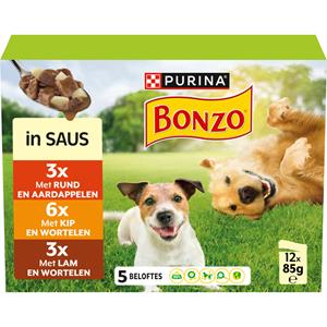 Bonzo 4x  Pouch in Saus Multipack 12 x 85 gr