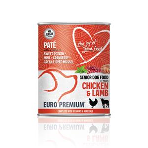 Euro-Premium 6x  Paté Senior Hondenvoer Nat Chicken&Lamb 400 gr