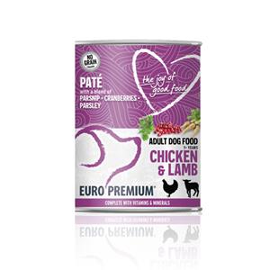 Euro-Premium 6x  Paté Adult Hondenvoer Nat Chicken&Lamb 400 gr
