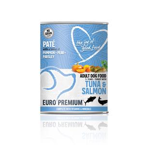 Euro-Premium 6x  Paté Adult Hondenvoer Nat Tuna&Salmon 400 gr