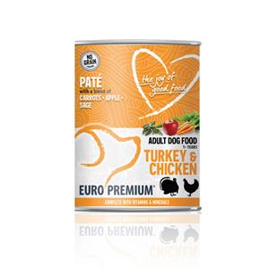 Euro-Premium 6x  Paté Adult Hondenvoer Nat Turkey&Chicken 400 gr