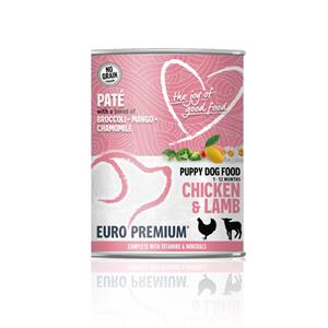 Euro-Premium 6x  Paté Puppy Hondenvoer Nat Chicken&Lamb 400 gr