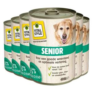 Vitalstyle 6x  Hondenvoer Blik Senior 400 gr