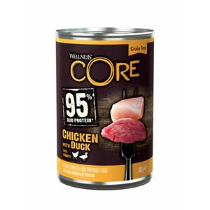 Wellness Core 6x  Hondenvoer Blik Kip - Eend - Wortel 400 gr