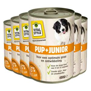 Vitalstyle 6x  Hondenvoer Blik Puppy - Junior 400 gr
