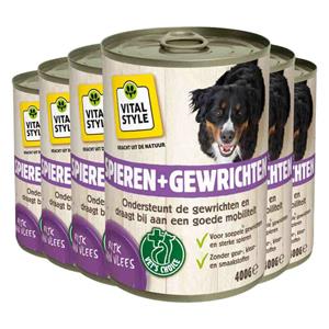 Vitalstyle 6x  Hondenvoer Blik Spier&Gewrichten 400 gr