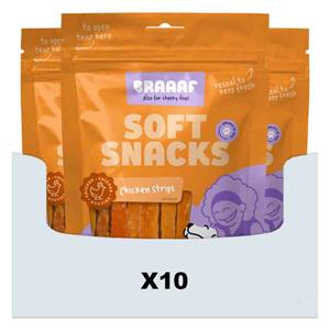 Braaaf 10x  Reepjes Hondensnack Kip 85 gr