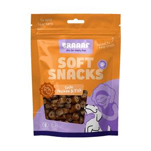 Braaaf 10x  Sushi Hondensnack Kip - Vis 85 gr