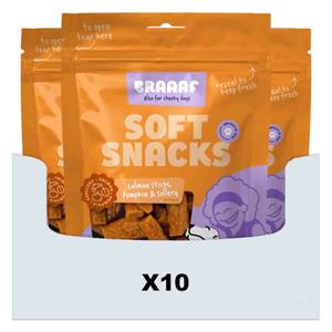 Braaaf 10x  Sticks Hondensnack Zalm - Pompoen - Selderij 85 gr