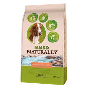 Iams 2x  Naturally Dog Adult Atlantische Zalm&Rijst 2,7 kg