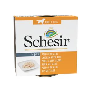 Schesir 10x  Hondenvoer Blik Jelly Kip en Aloë 150 gr