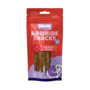 Braaaf 10x  Rol Sticks Hondensnack Kip 12 cm 80 gr