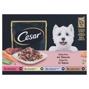 Cesar 4x  Maaltijdzakjes 12-pack in Saus 12 x 100 gr