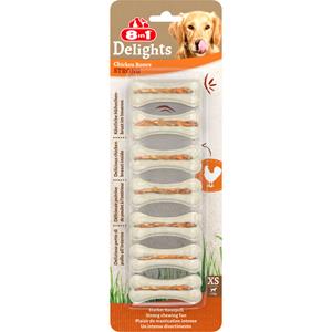 8in1 6x  Delights Bones Strong Kip XS 7 stuks