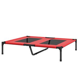 PawHut hondenbed, verhoogd en weerbestendig, robuust ontwerp, tot 50 kg, eenvoudig te reinigen, 92 x 76 x 18 cm, rood | Aosom.nl