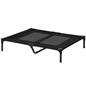 PawHut hondenbed, outdoor hondenbed, inklapbaar en ademend, comfortabel voor binnen en buiten, 100 x 70 x 20 cm, zwart | Aosom.nl