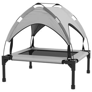 PawHut Hondenbed met Dak, Ademend, Waterafstotend, tot 20 kg, 76 x 61 x 69,5 cm, Lichtgrijs