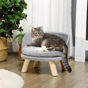 PawHut hondenbed, verhoogd huisdierbed met comfortabel kussen, duurzaam en stijlvol, geschikt voor honden en katten, grijs | Aosom.nl