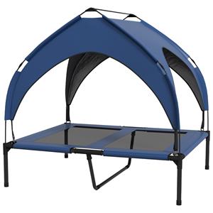 PawHut hondenbed met dak, ademend en waterafstotend, voor honden tot 30 kg, eenvoudig te reinigen, 91 x 76 x 89 cm, donkerblauw | Aosom.nl