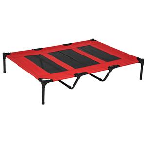 PawHut hondenligstoel, comfortabele outdoor hondenmand, waterafstotend, UV-bestendig, voor honden en katten, 100 x 70 x 20 cm, rood | Aosom.nl