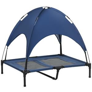PawHut huisdierbed met hemel, ademend, comfortabel en stijlvol, ideaal voor kleine honden, 80 x 60 x 120 cm, grijs | Aosom.nl