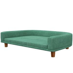 PawHut hondenbed, luxe hondensofa, duurzaam eucalyptushout, comfortabel, 98 x 67 x 25 cm, eenvoudig te reinigen, groen | Aosom.nl