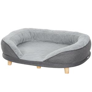 PawHut hondenbed, comfortabel voor honden tot 25 kg, afneembare hoes, anti-slip poten, 90 x 78 x 25 cm, duurzaam, grijs | Aosom.nl