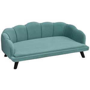 PawHut hondenbank, comfortabele huisdierenbank met rugleuning, zachte bekleding, gemakkelijk schoon te maken, 75 x 45 x 40 cm, groen | Aosom.nl