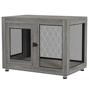 PawHut hondenbox, stevige puppybox met opbergruimte, waterafstotend kussen, verstelbare voeten, 94 x 60 x 71,5 cm, zwart | Aosom.nl