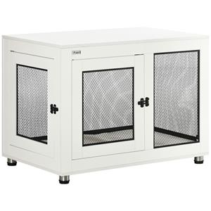 PawHut hondenkooi, multifunctioneel met tafelblad, stevig en veilig, eenvoudig te reinigen, 91 x 61 x 76 cm, wit | Aosom.nl