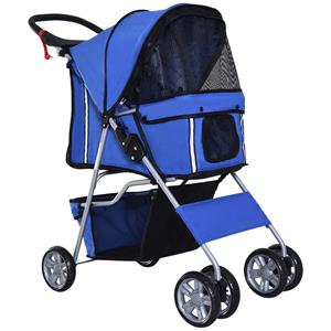 hondenwagen, comfortabele hondenbuggy, lichtgewicht en opvouwbaar, geschikt voor 1-2 honden, 4 kleuren beschikbaar, zwart | Aosom.nl