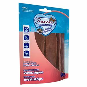 Renske 10x  Gezonde Beloning Vleesrepen Hondensnack Zalm 100 gr