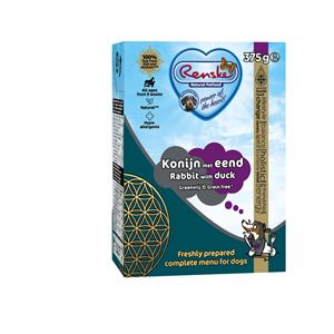 Renske 12x  Vers Graanvrij Tetra Hondenvoer Nat Konijn met Eend 375 gr