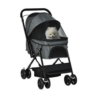 PawHut hondenbuggy, lichtgewicht Oxford stof, perfect voor wandelingen, eenvoudig opvouwbaar, 76,5 x 52 x 95 cm, zwart | Aosom.nl