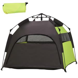 PawHut honden tent, waterdicht, ideaal voor buiten, met grondpennen en draagtas, 110 x 110 x 85 cm, groen, zwart | Aosom.nl
