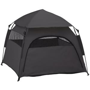 PawHut Hondenhok, opvouwbare tent voor grote honden, weerbestendig en eenvoudig te reinigen, 100 x 100 x 130 cm, zwart | Aosom.nl