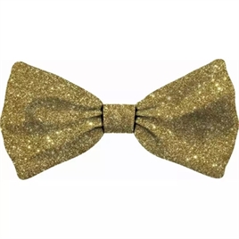 Plenty Gifts Kerst Vlinderstrik Glitter Goud 16x8 cm