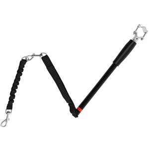 PawHut Hondenriem voor Fiets, Elastisch Koord, Stalen Buis, 124 cm, Zwart