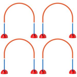 PawHut 5-Delig Honden-Agility-Trainingsapparaat met 4 In Breedte Verstelbare Deuren, Draagtas, Voor Tuin, Blauw