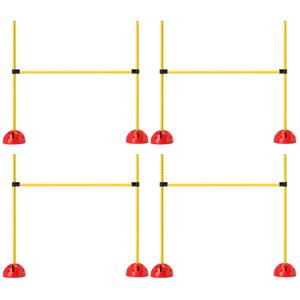 PawHut 5-delig Hondenagilityset met 4 Hordes en Draagtas voor Sprongtraining, Geel