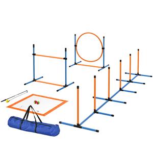 PawHut Agility Set voor Honden 9-delig - Complete Behendigheidstraining Kit voor Spel en Training